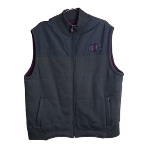 Champion Reversible Quilted Vest Purple Gray Jacket XL Active Winter Quilted